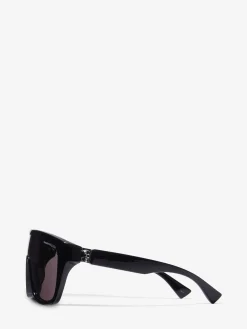 New Alexander McQueen Floating Skull Mask Sunglasses in Black/Smoke