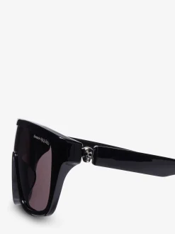 New Alexander McQueen Floating Skull Mask Sunglasses in Black/Smoke