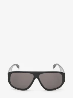 Best Alexander McQueen McQueen Graffiti Mask Sunglasses in Black