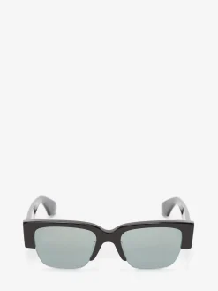 Best Alexander McQueen McQueen Graffiti Square Sunglasses in Black/Green