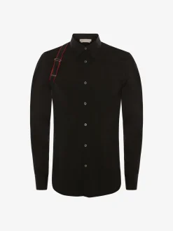 Hot Alexander McQueen Men's Signature Harness Shirt in Black