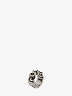 Discount Alexander McQueen Men's Chain Ring in Antique Silver