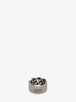 Discount Alexander McQueen Men's Chain Ring in Antique Silver
