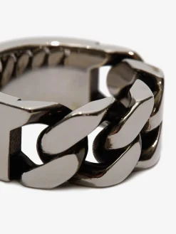 Discount Alexander McQueen Men's Chain Ring in Antique Silver