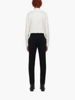 Store Alexander McQueen Men's Concealed Placket Shirt in Ivory
