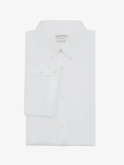 Sale Alexander McQueen Men's Cotton Poplin Shirt in White