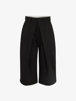 Shop Alexander McQueen Men's Deep Pleat Shorts in Black