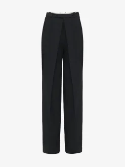 Clearance Alexander McQueen Men's Deep Pleat Tailored Trousers in Black