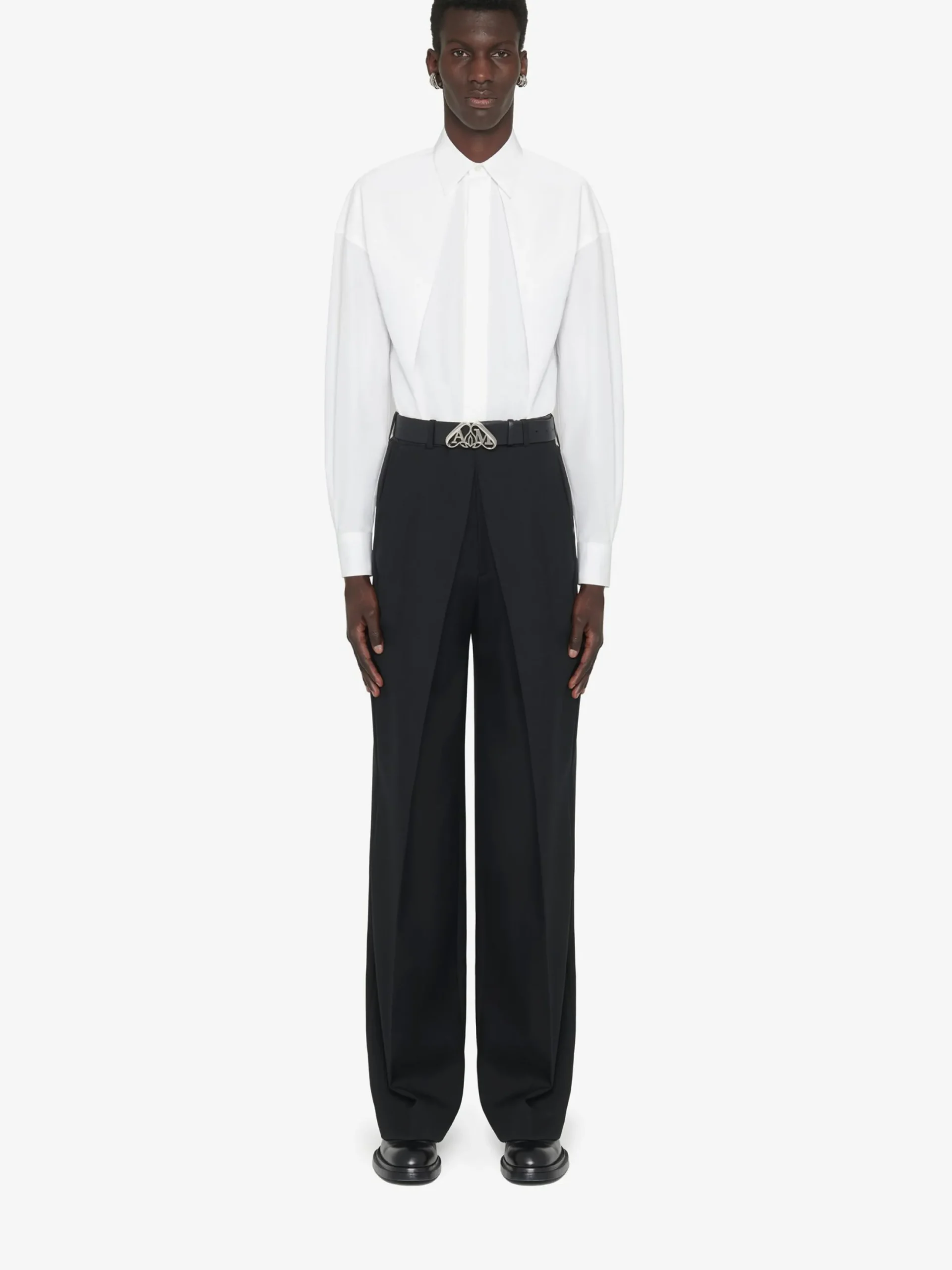 Clearance Alexander McQueen Men's Deep Pleat Tailored Trousers in Black