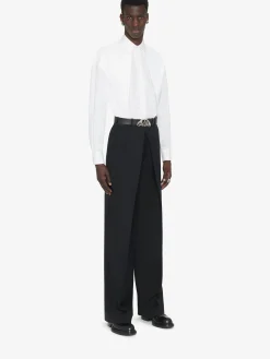 Clearance Alexander McQueen Men's Deep Pleat Tailored Trousers in Black