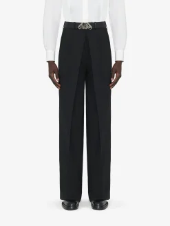 Clearance Alexander McQueen Men's Deep Pleat Tailored Trousers in Black