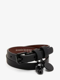 Fashion Alexander McQueen Men's Double Wrap Bracelet in Black