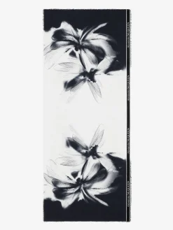 Clearance Alexander McQueen Men's Dragonfly Shadow Stole in Black/White