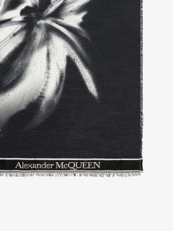Clearance Alexander McQueen Men's Dragonfly Shadow Stole in Black/White