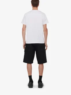 Cheap Alexander McQueen Men's Dragonfly T-shirt in White/Black