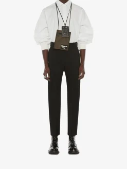 Store Alexander McQueen Men's Dropped Shoulder Poplin Shirt in White
