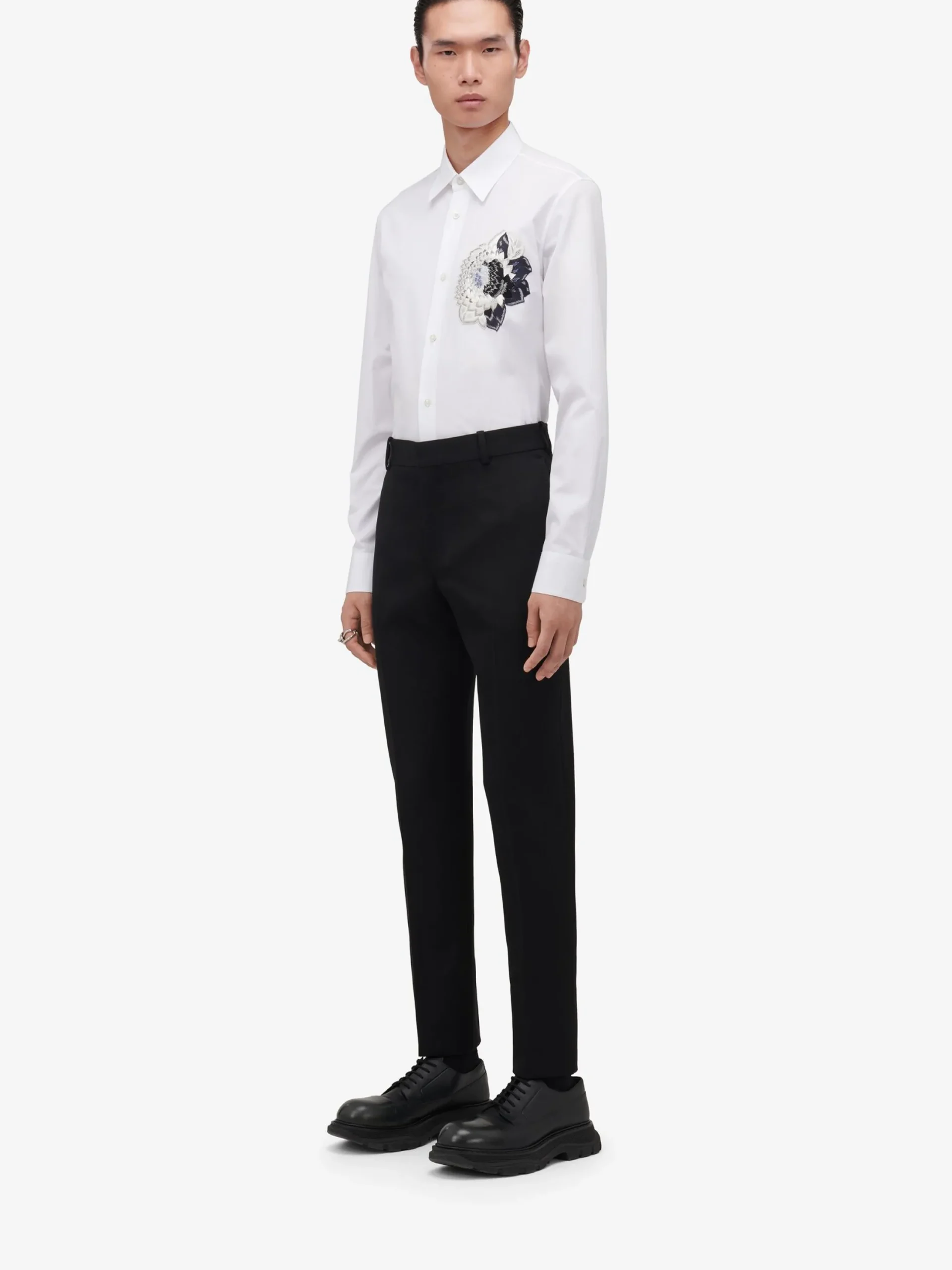 Online Alexander McQueen Men's Dutch Flower Casual Shirt in Optic White