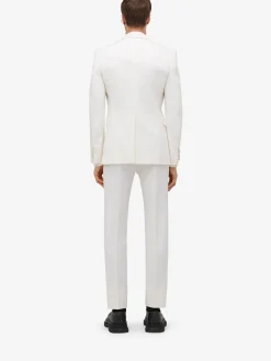 Online Alexander McQueen Men's Dutch Flower Single-breasted Jacket in Soft White