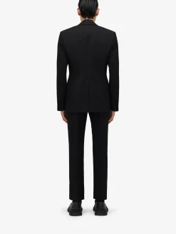 Store Alexander McQueen Men's Embroidered Single-breasted Jacket in Black