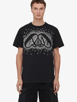 Hot Alexander McQueen Men's Exploded Charm T-shirt in Black/White