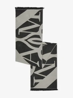 Fashion Alexander McQueen Men's Exploded Seal Logo Scarf in Ivory/Black