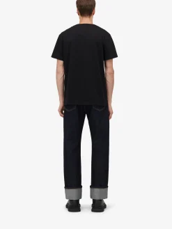 Best Sale Alexander McQueen Men's Floral Skull T-shirt in Black/Multicolor