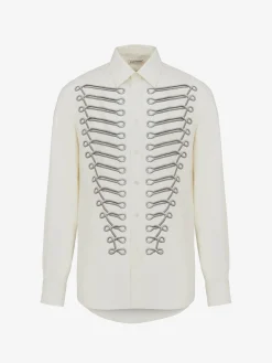 Fashion Alexander McQueen Men's Frogging Shirt in Ivory