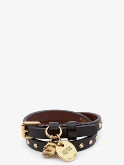 Flash Sale Alexander McQueen Men's Hammered Studs Double-wrap Bracelet in Black