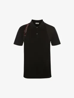 Store Alexander McQueen Men's Harness Polo Shirt in Black