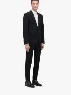 New Alexander McQueen Men's Harness Single-breasted Jacket in Black