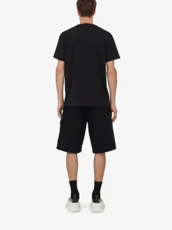 Fashion Alexander McQueen Men's Hybrid Denim Shorts in Black