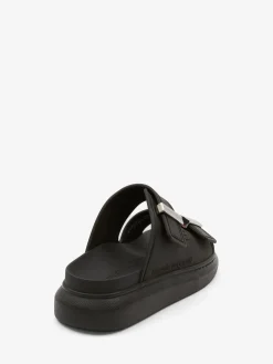 Cheap Alexander McQueen Men's Hybrid Slide in Black/Silver