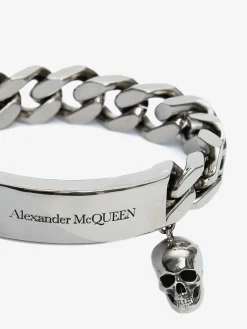 Outlet Alexander McQueen Men's Identity Chain Bracelet in Antique Silver