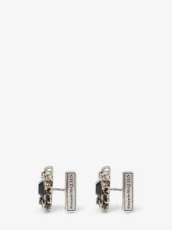 Sale Alexander McQueen Men's Ivy Skull Cufflinks in Antique Silver
