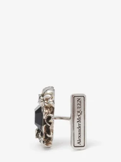 Sale Alexander McQueen Men's Ivy Skull Cufflinks in Antique Silver