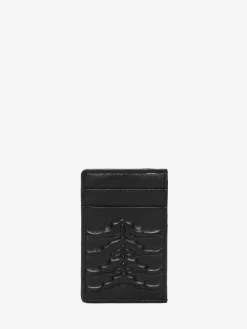 Outlet Alexander McQueen Men's Leather Card Holder in Black