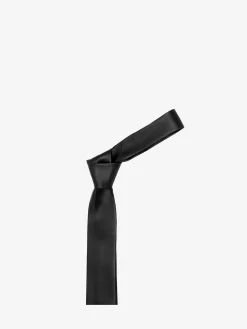 Discount Alexander McQueen Men's Leather Tie in Black