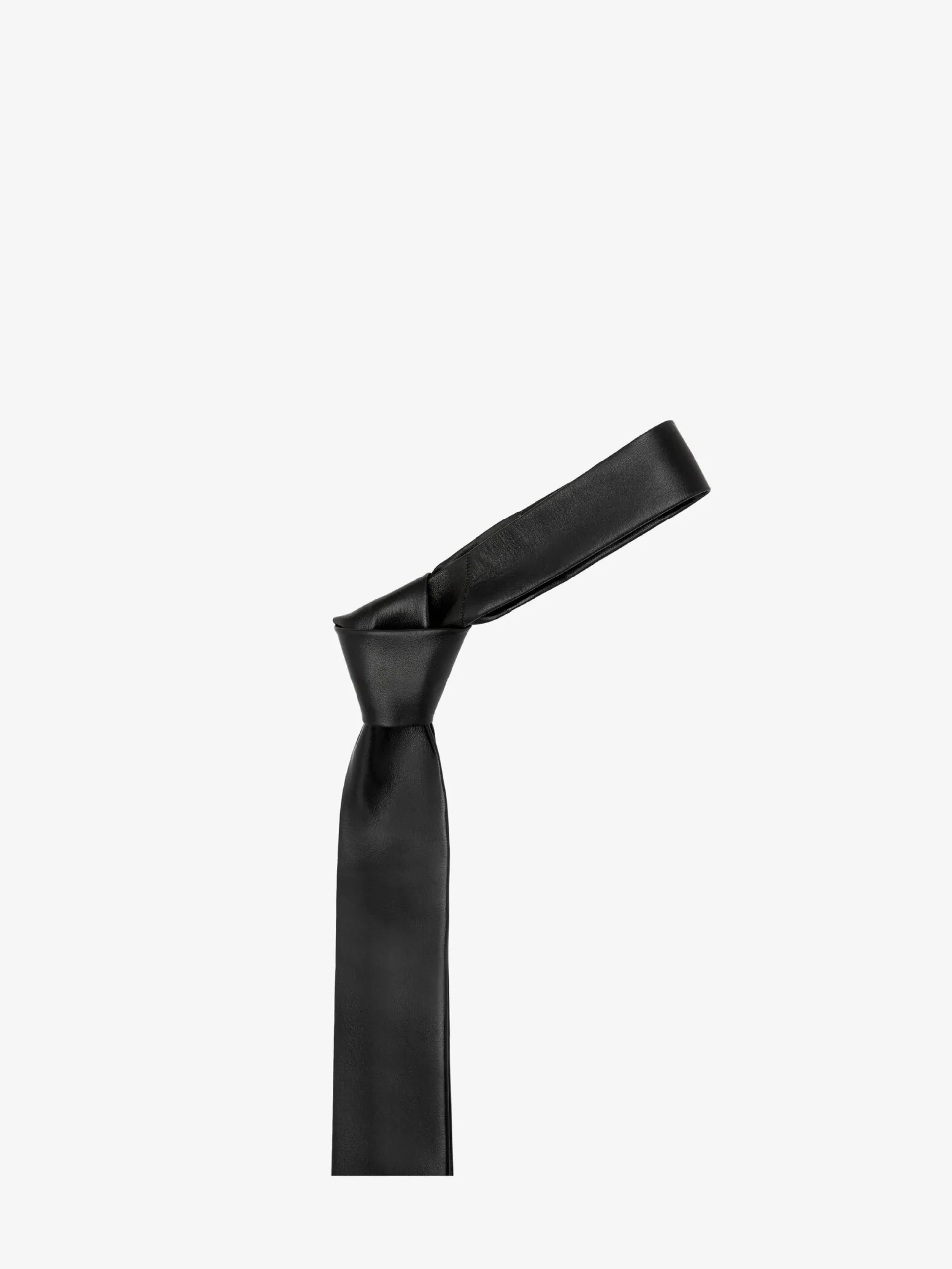 Discount Alexander McQueen Men's Leather Tie in Black