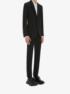 Best Alexander McQueen Men's McQueen Classic Selvedge Mohair Pants in Black
