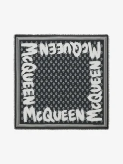 Cheap Alexander McQueen Men's McQueen Graffiti Biker Scarf in Black/Ivory