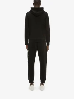 Cheap Alexander McQueen Men's McQueen Graffiti Joggers in Black/Ivory