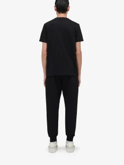 Sale Alexander McQueen Men's McQueen Graffiti Joggers in Black/Khaki