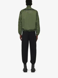 Flash Sale Alexander McQueen Men's McQueen Graffiti Reversible Jacket in Black/Khaki