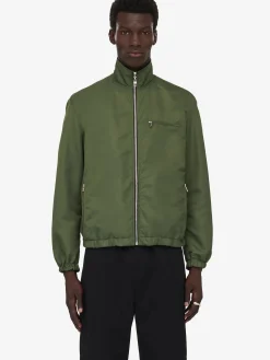 Flash Sale Alexander McQueen Men's McQueen Graffiti Reversible Jacket in Black/Khaki