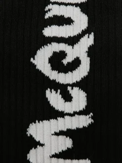 Cheap Alexander McQueen Men's McQueen Graffiti Socks in Black/Ivory