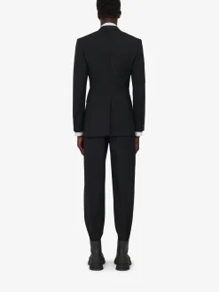 Discount Alexander McQueen Men's Neat Shoulder Double-breasted Jacket in Black