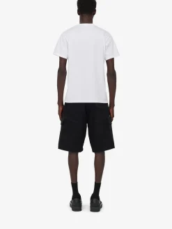 Shop Alexander McQueen Men's Obscured Skull T-shirt in White/Red/Black