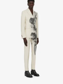 Flash Sale Alexander McQueen Men's Orchid Double-breasted Jacket in Putty/Black