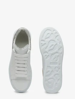 Cheap Alexander McQueen Men's Oversized Sneaker in White/Silver