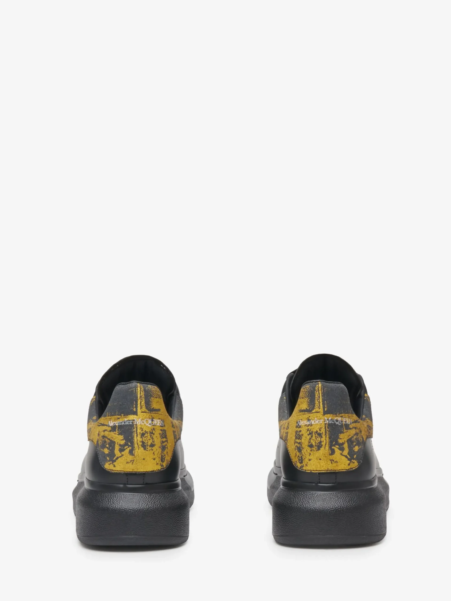Sale Alexander McQueen Men's Oversized Sneaker in Black/ Gold
